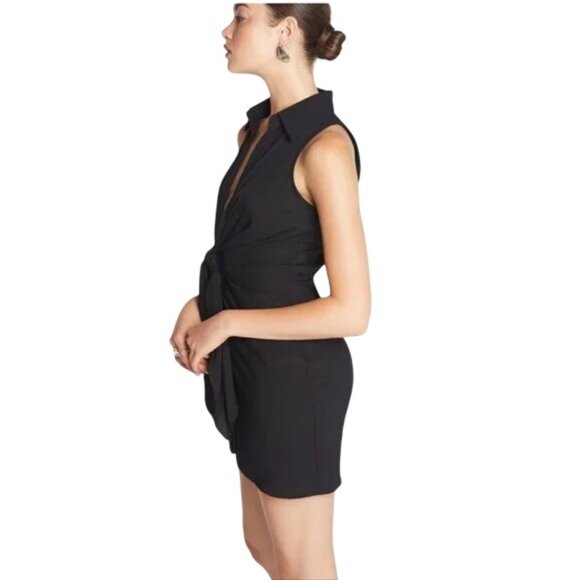 2/$30 NWT Choosy Size 2 St. Crosby Black Sleeveless Plunging Neck Shirt Dress - Picture 7 of 13